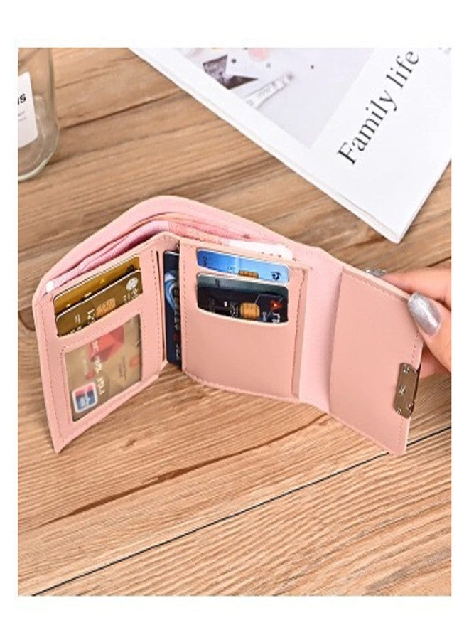 MEZON محفظة جلدية أنيقة من ميزون، حاملة للبطاقات والعملات المعدنية، محفظة صغيرة نسائية، محفظة بطاقات قابلة للطي، محفظة ثلاثية الطي (لون عشوائي) - Image 3